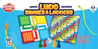 GEMS LUDO SNAKES & LADDERS BOARD GAME - 9" X 9"